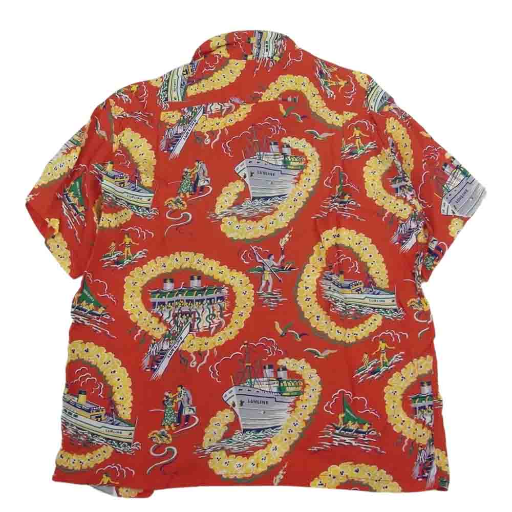 SUN SURF サンサーフ SS38681 SPECIAL EDITION MATSON LINE KILOHANA スペシャル マトソンライン 洋柄 アロハ ハワイアン シャツ レッド系 L【中古】