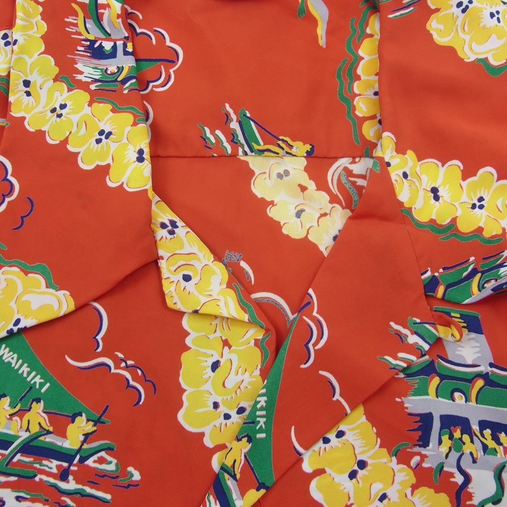 SUN SURF サンサーフ SS38681 SPECIAL EDITION MATSON LINE KILOHANA スペシャル マトソンライン 洋柄 アロハ ハワイアン シャツ レッド系 L【中古】