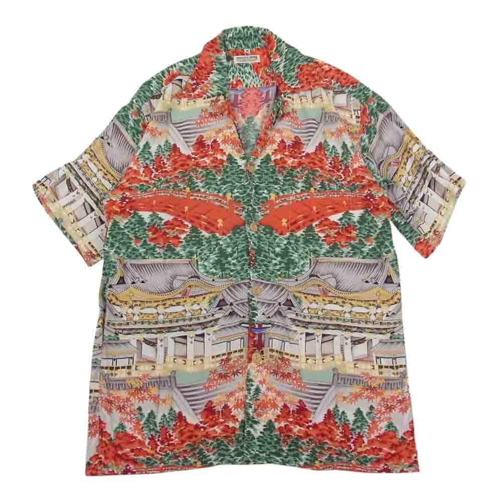 SUN SURF サンサーフ SS34178 SPECIAL EDITION MUSA-SHIYA SHOTEN THE BEST OF NIKKO スペシャル 日光 東照宮 陽明門 和柄 アロハ ハワイアン シャツ M【中古】