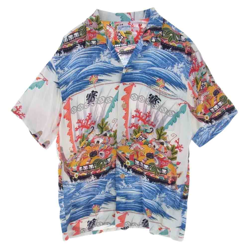 SUN SURF サンサーフ SS36654 SPECIAL EDITION MUSA-SHIYA TAKARA-BUNE スペシャル 宝船 和柄 アロハ ハワイアン シャツ L【中古】
