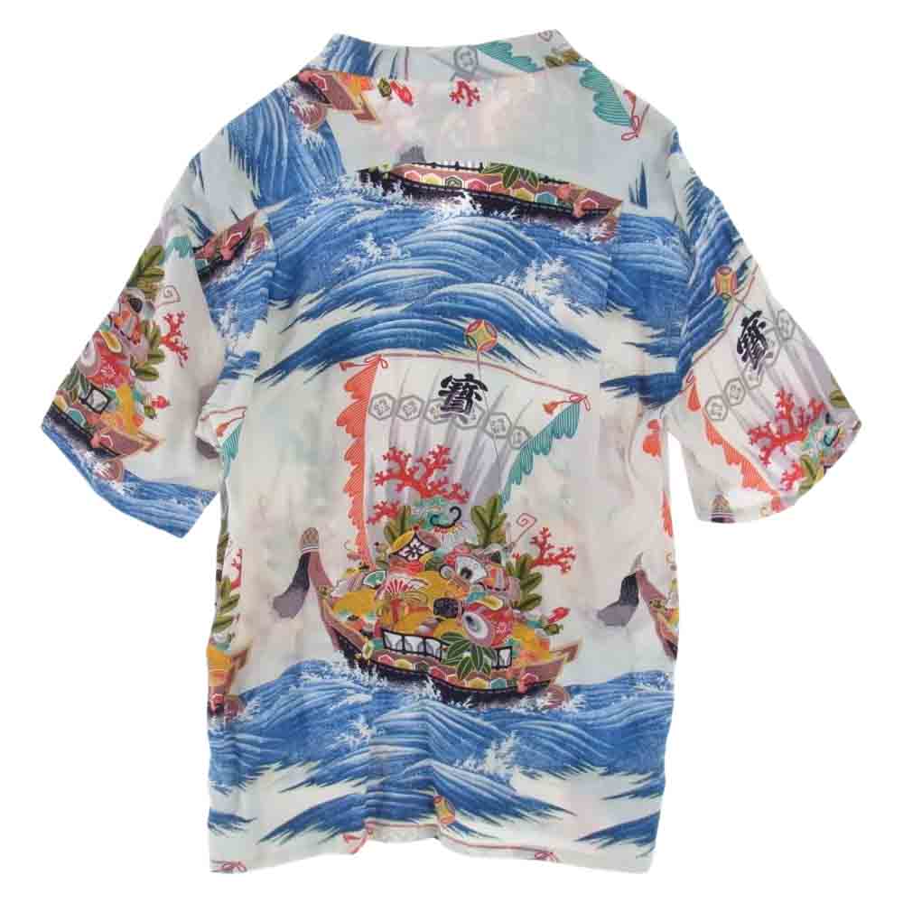 SUN SURF サンサーフ SS36654 SPECIAL EDITION MUSA-SHIYA TAKARA-BUNE スペシャル 宝船 和柄 アロハ ハワイアン シャツ L【中古】