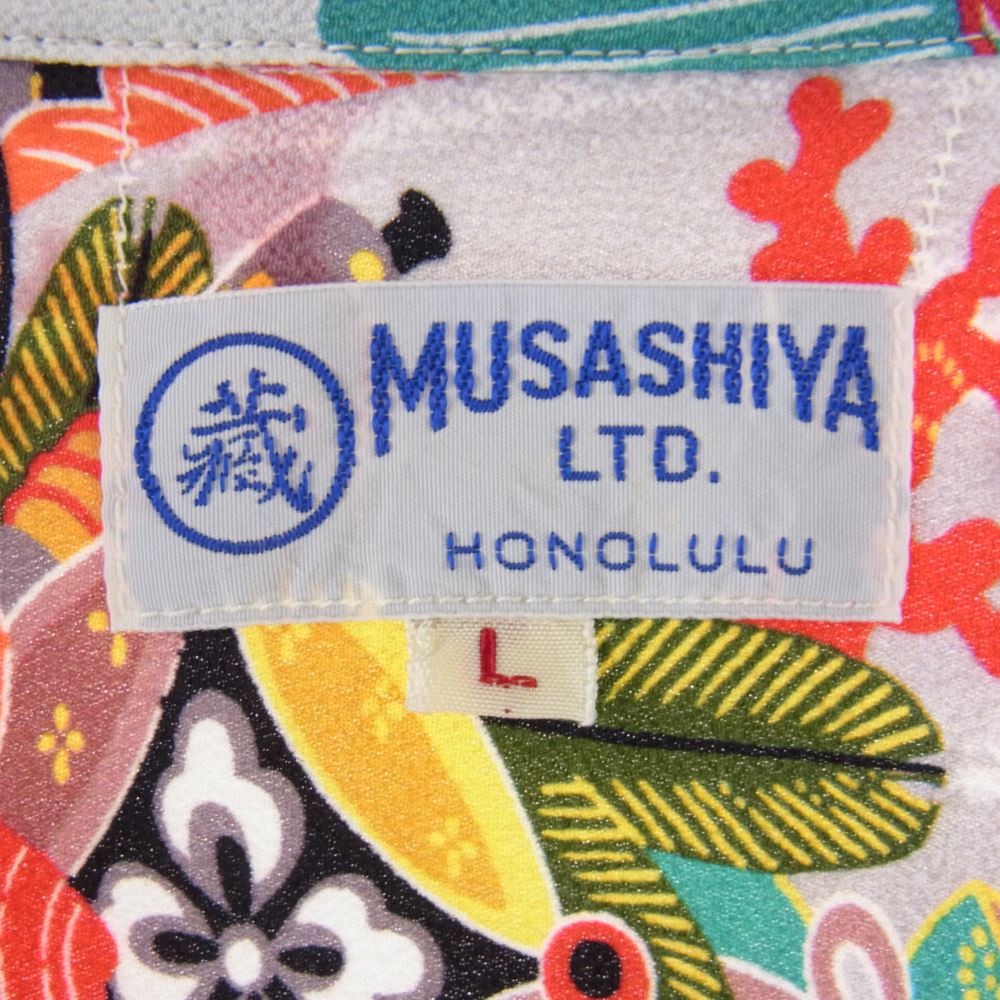 SUN SURF サンサーフ SS36654 SPECIAL EDITION MUSA-SHIYA TAKARA-BUNE スペシャル 宝船 和柄 アロハ ハワイアン シャツ L【中古】