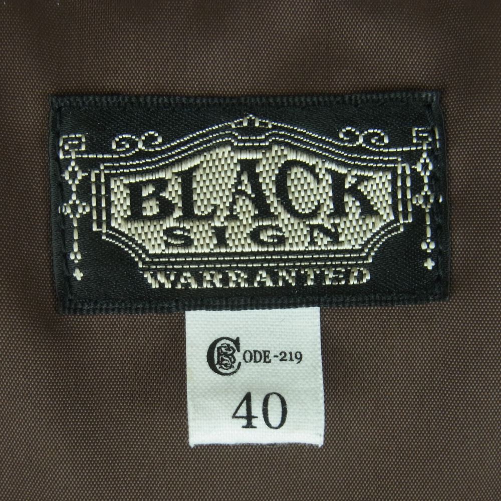 BLACK SIGN ブラックサイン Swindler Warm Vest  スウィンドラーベスト ダウン ベスト 日本製 ブラック系 40【中古】