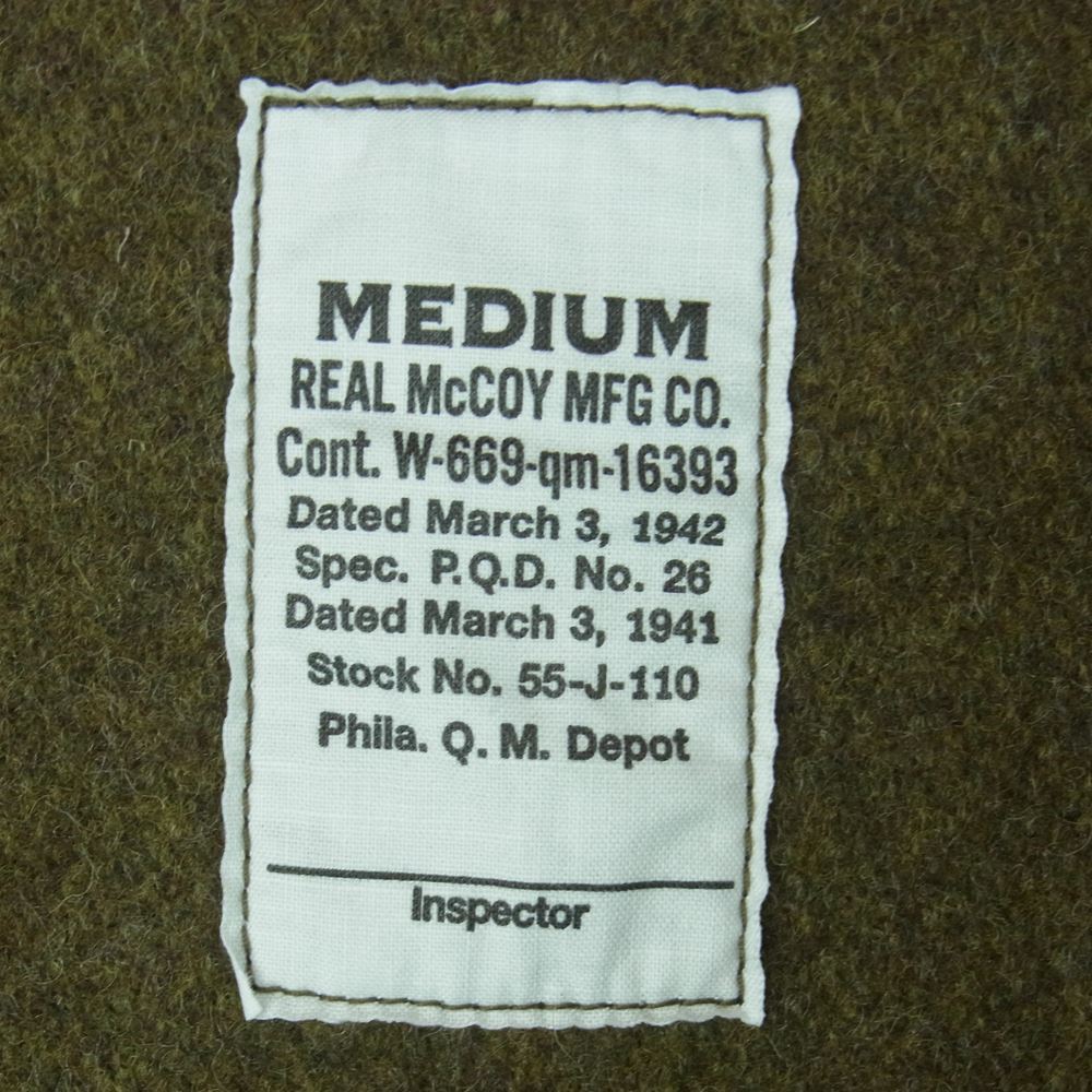 The REAL McCOY'S ザリアルマッコイズ MJ16104 JACKET COMBAT WINTER REAL McCOY MFG CO 221 タンカース ジャケット カーキ系