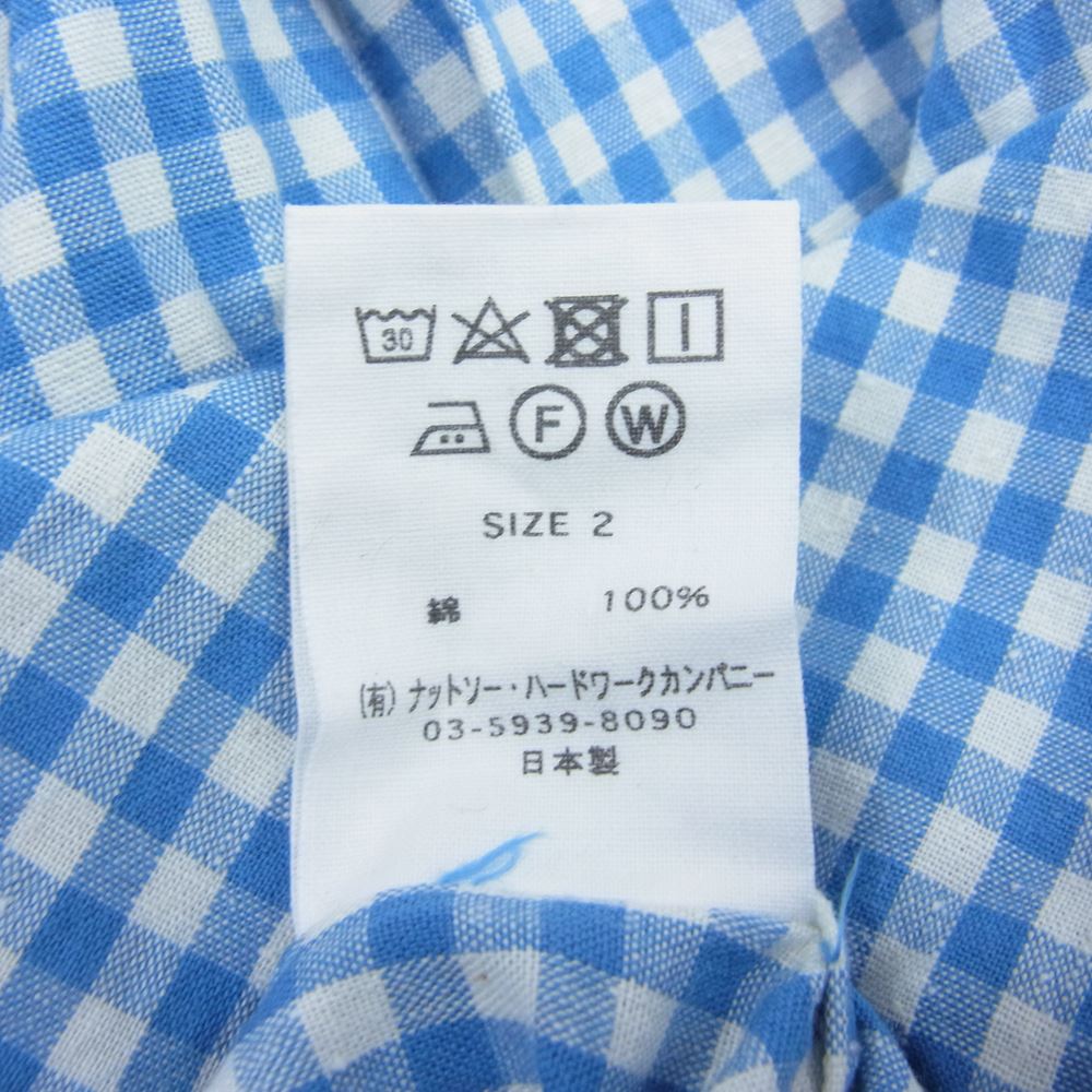 ティーエスエス ギンガム チェック BD シャツ ブルー系 2【中古】
