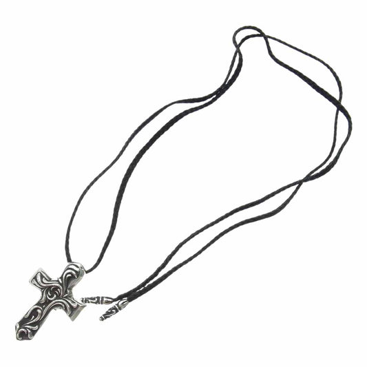 CHROME HEARTS クロムハーツ（原本無） VULCAN CROSS バルカンクロス ラージ レザーブレード シルバー ネックレス【中古】