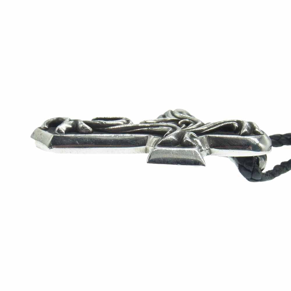 CHROME HEARTS クロムハーツ（原本無） VULCAN CROSS バルカンクロス ラージ レザーブレード シルバー ネックレス【中古】