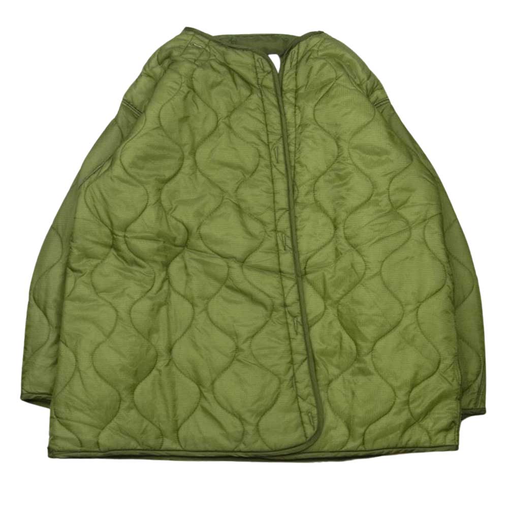 アメリカ軍 80s M65 キルティング ライナー ナイロン ミリタリー ジャケット カーキ系 L【中古】