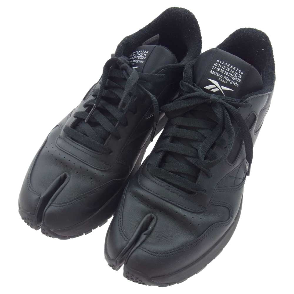 MAISON MARGIELA メゾンマルジェラ S57WS0406 × REEBOK リーボック Classic Leather Tabi Shoes クラシック レザー 足袋 タビ シューズ スニーカー ブラック系 29cm【中古】