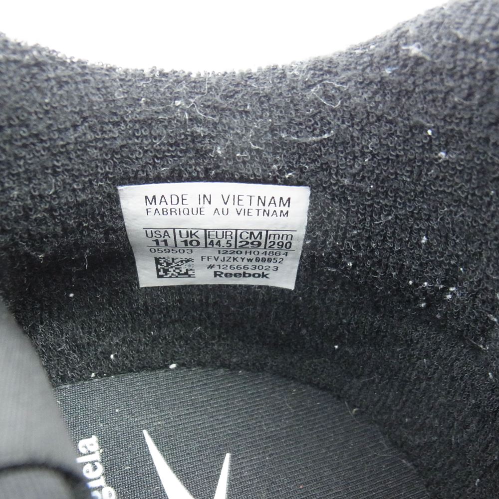 MAISON MARGIELA メゾンマルジェラ S57WS0406 × REEBOK リーボック Classic Leather Tabi Shoes クラシック レザー 足袋 タビ シューズ スニーカー ブラック系 29cm【中古】