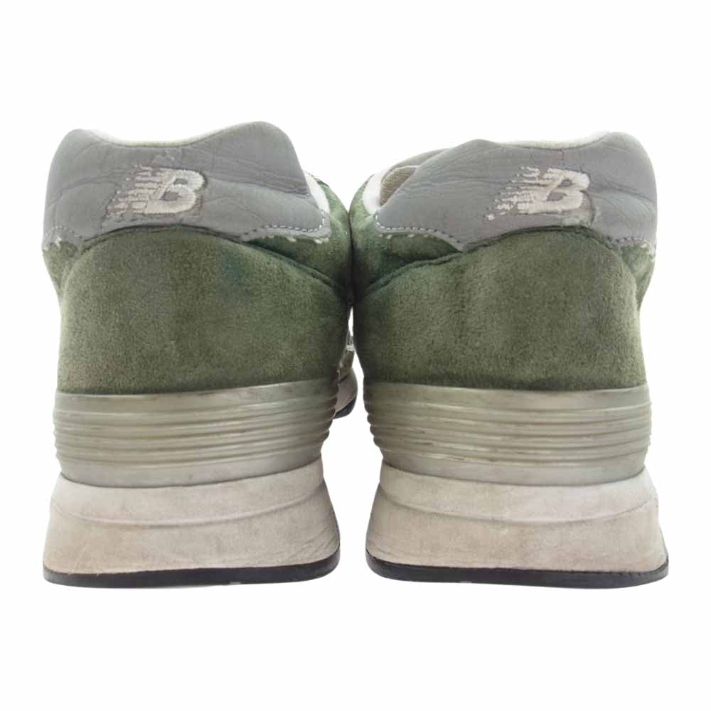 NEW BALANCE ニューバランス USA製 M1400MG GREEN SUEDE スニーカー ランニング シューズ カーキ系 25.0㎝【中古】