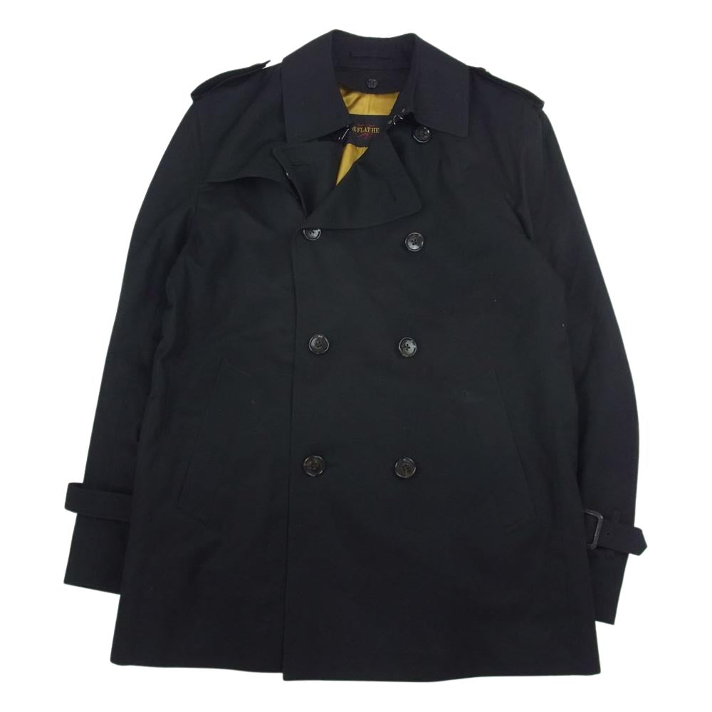 THE FLAT HEAD ザフラットヘッド ライナー付き ショート トレンチ コート ブラック系 L【中古】