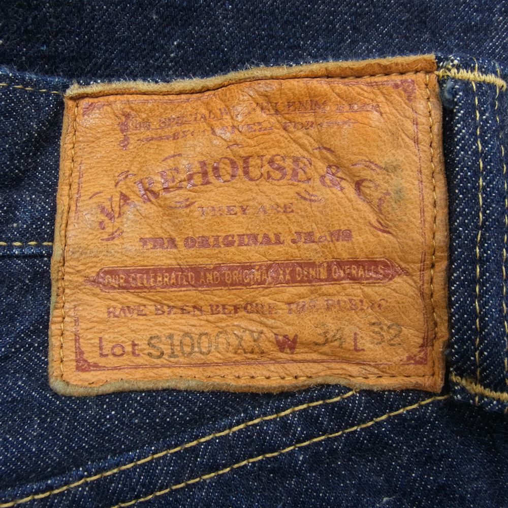 WAREHOUSE ウエアハウス S1000XX Dead Stock Blue デット ストック ブルー 大戦モデル デニム パンツ インディゴブルー系 34【中古】