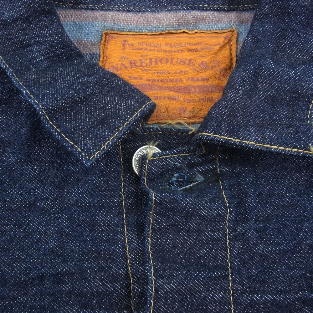 WAREHOUSE ウエアハウス S2001XX NEW DENIM WW II MODEL 大戦モデル ブランケットライナー デニム ジャケット インディゴブルー系 42【中古】