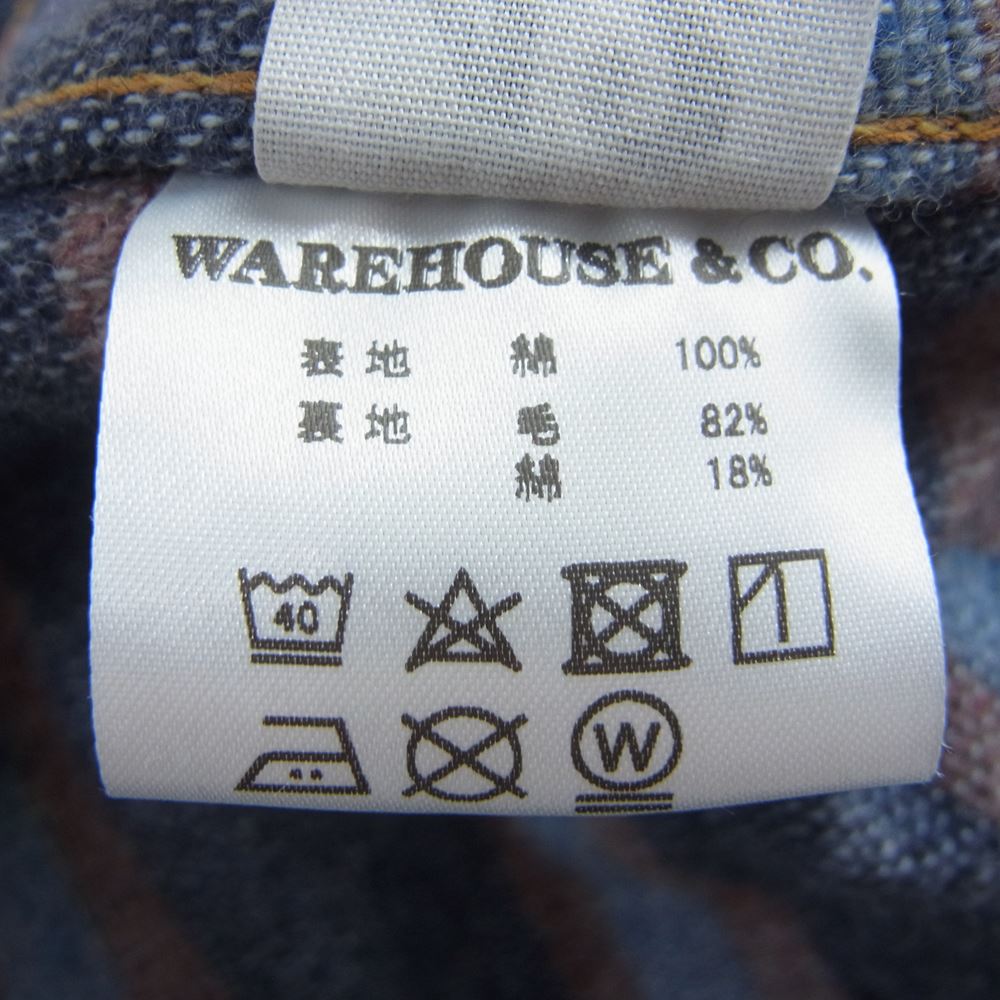 WAREHOUSE ウエアハウス S2001XX NEW DENIM WW II MODEL 大戦モデル ブランケットライナー デニム ジャケット インディゴブルー系 42【中古】