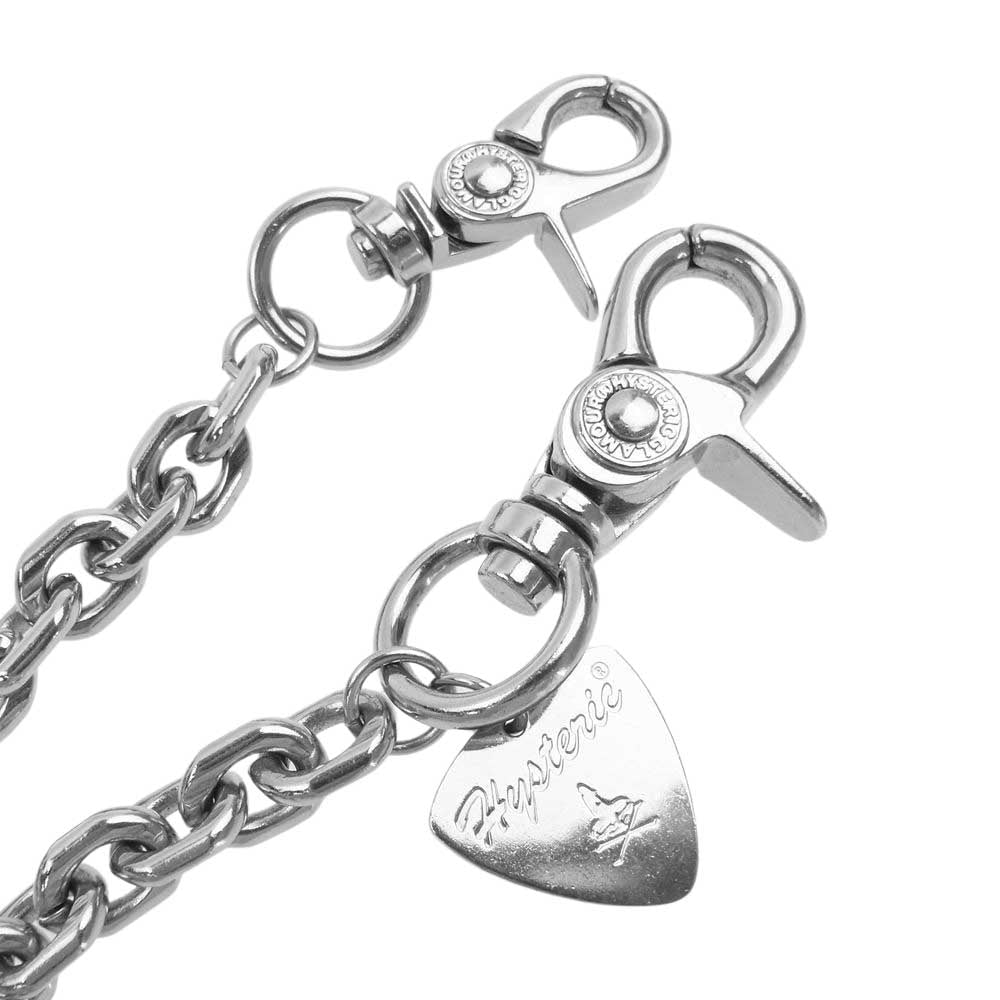 HYSTERIC GLAMOUR ヒステリックグラマー WOMAN ON SKULL PICK ギターピック ウォレットチェーン シルバー系【中古】