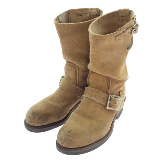 RED WING レッドウィング 8268 PT91 USA製 ENGINEER ST スエード エンジニア スチールトゥ ブーツ ライトブラウン系 US5.5D【中古】