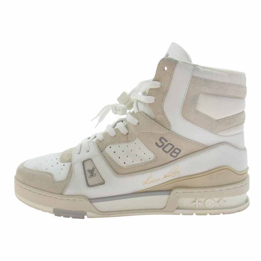 LOUIS VUITTON ルイ・ヴィトン 20SS 1A7P25 LV トレイナー ライン ハイカット スニーカー ホワイト ホワイト系 8【中古】