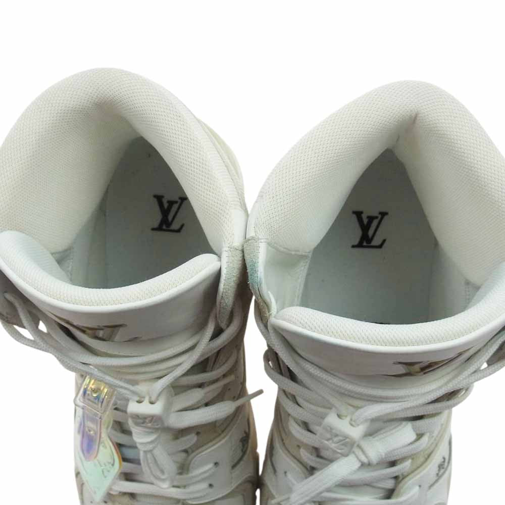 LOUIS VUITTON ルイ・ヴィトン 20SS 1A7P25 LV トレイナー ライン ハイカット スニーカー ホワイト ホワイト系 8【中古】