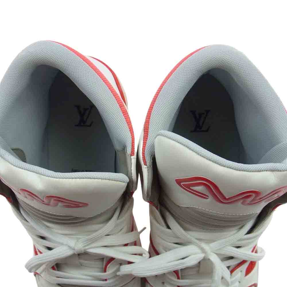 LOUIS VUITTON ルイ・ヴィトン 19SS 1A54IA LV トレイナー ライン スニーカー レザー ハイカット スニーカー ホワイト×レッド 8【中古】