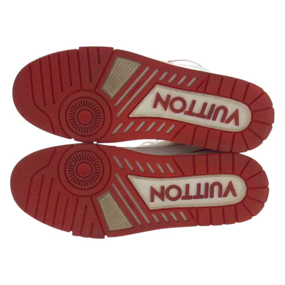 LOUIS VUITTON ルイ・ヴィトン 19SS 1A54IA LV トレイナー ライン スニーカー レザー ハイカット スニーカー ホワイト×レッド 8【中古】