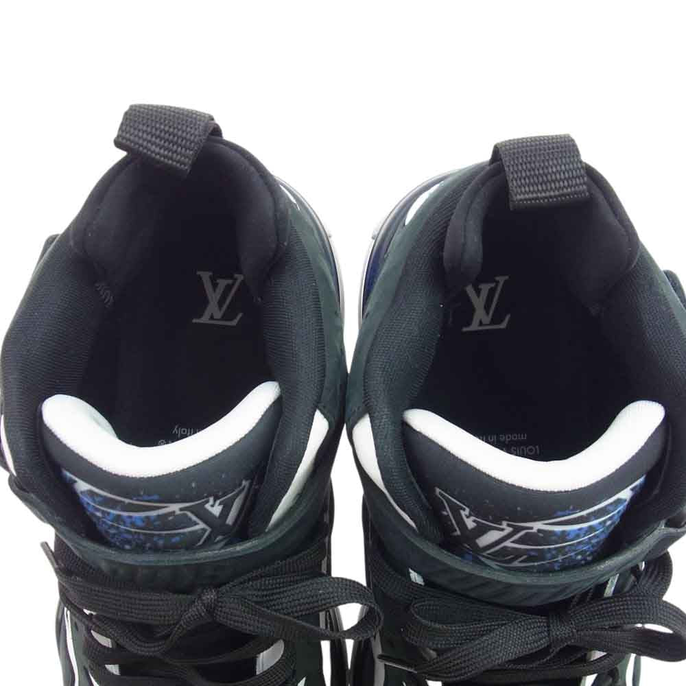 LOUIS VUITTON ルイ・ヴィトン 22AW 1AAHC6 LV トレイナー 2 ライン ハイカット スニーカー ブラック×ブルー ブラック×ブルー 8【中古】