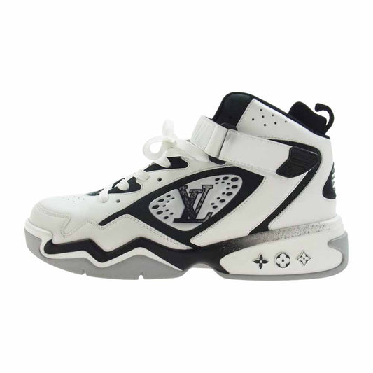 LOUIS VUITTON ルイ・ヴィトン 22AW 1AAH95 LV トレイナー 2 ライン ハイカット スニーカー ブラック×ホワイト ブラック×ホワイト 8【中古】