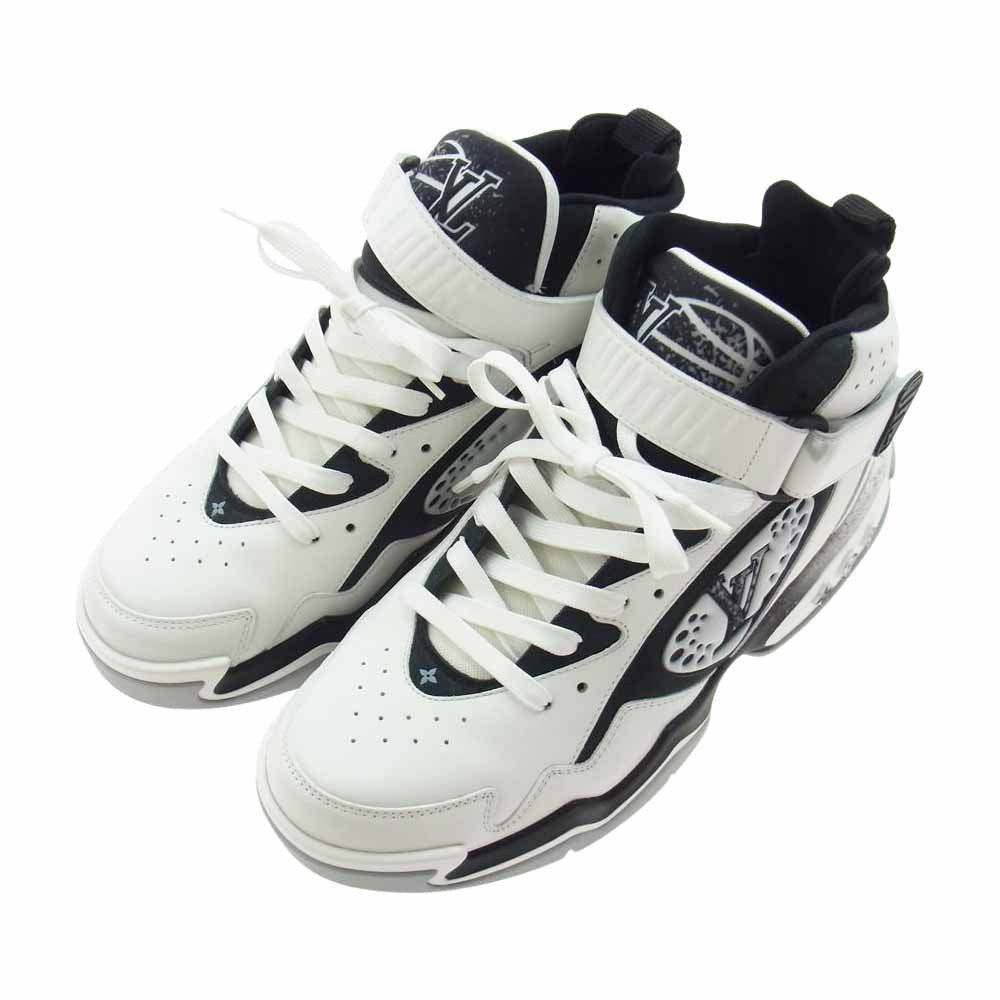 LOUIS VUITTON ルイ・ヴィトン 22AW 1AAH95 LV トレイナー 2 ライン ハイカット スニーカー ブラック×ホワイト ブラック×ホワイト 8【中古】