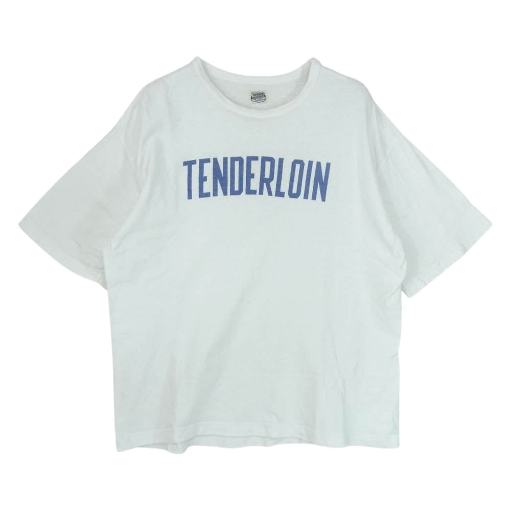 TENDERLOIN テンダーロイン T-TEE フロントロゴプリント クルーネック 半袖 Tシャツ ホワイト系 サイズ表記無し【中古】