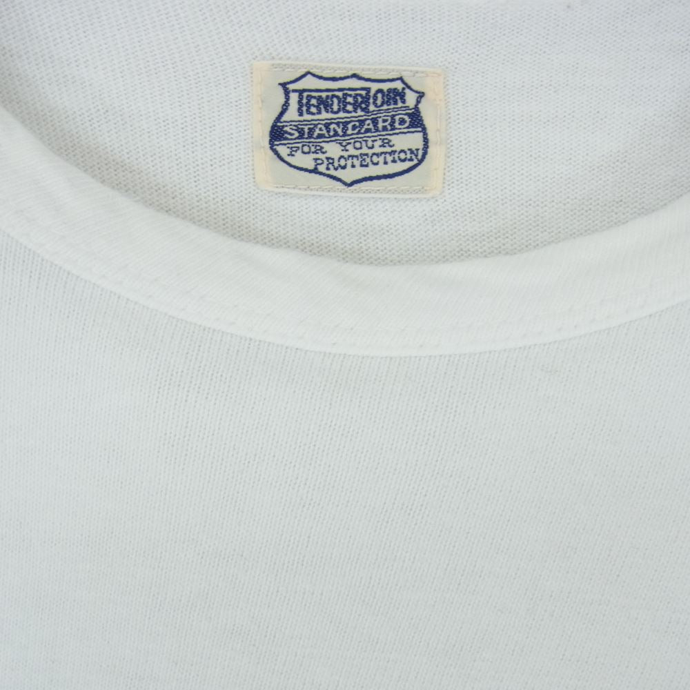 TENDERLOIN テンダーロイン T-TEE フロントロゴプリント クルーネック 半袖 Tシャツ ホワイト系 サイズ表記無し【中古】