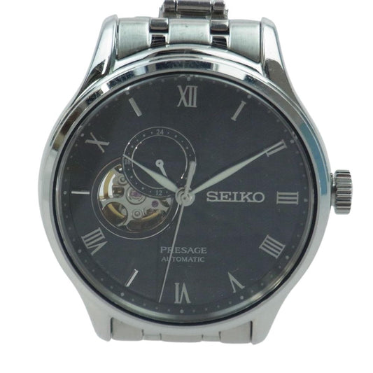 SEIKO セイコー SARY093 プレサージュ ブラック文字盤 裏スケ 自動巻き 腕時計 ウォッチ シルバー系【中古】