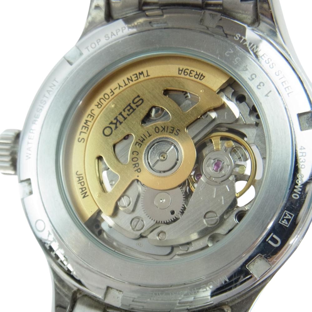 SEIKO セイコー SARY093 プレサージュ ブラック文字盤 裏スケ 自動巻き 腕時計 ウォッチ シルバー系【中古】
