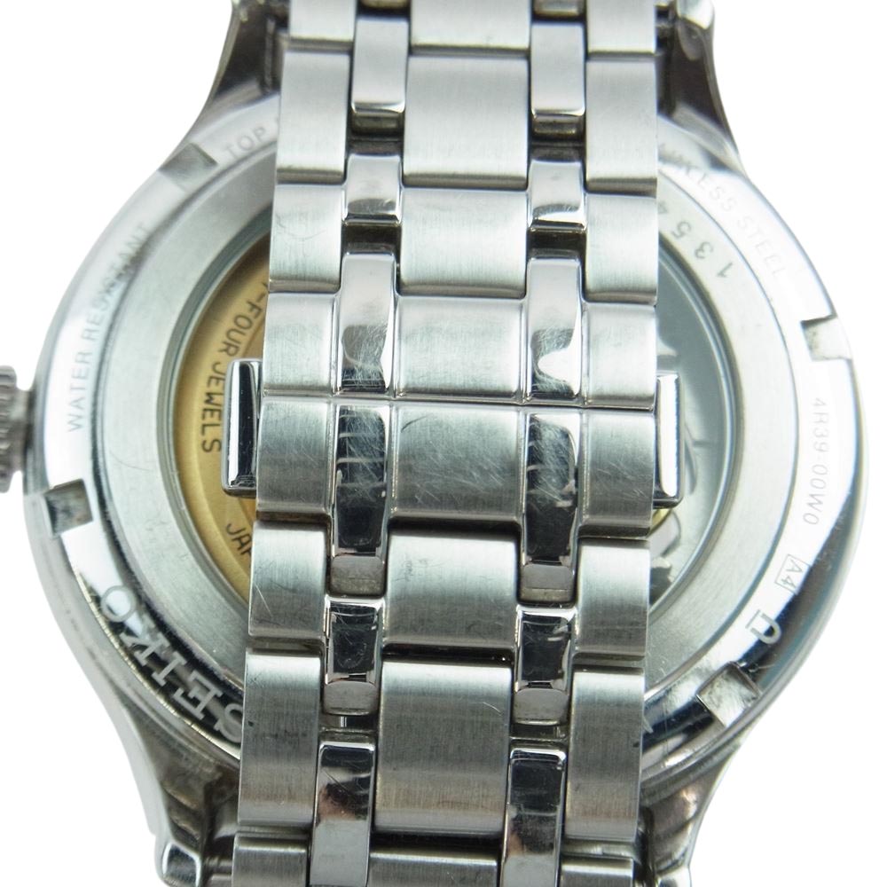 SEIKO セイコー SARY093 プレサージュ ブラック文字盤 裏スケ 自動巻き 腕時計 ウォッチ シルバー系【中古】