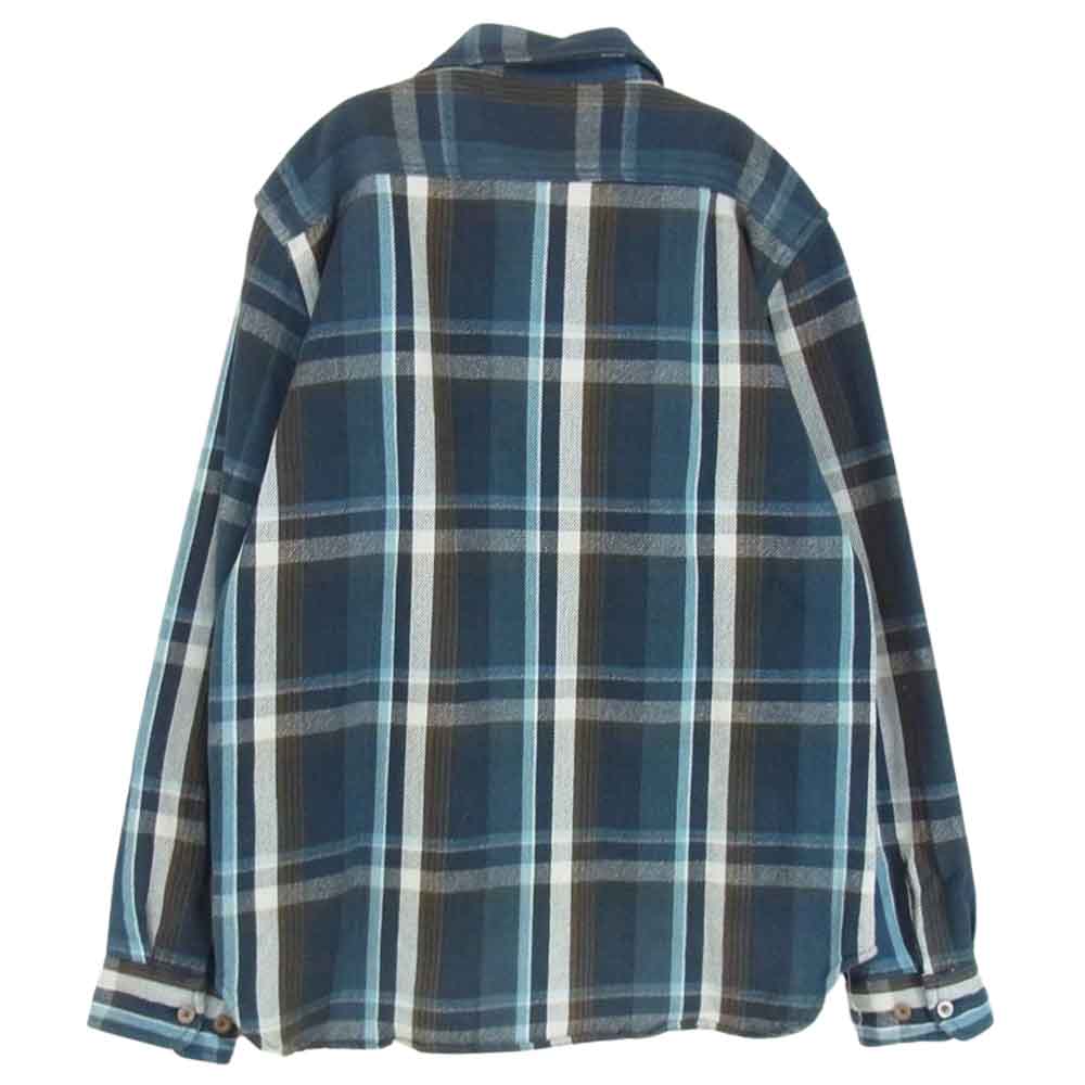 AVIREX アヴィレックス 6185142 HEAVY FLANNEL WORK SHIRT デイリー コットン フランネル チェック ワークシャツ ブルー系 ネイビー系 M【中古】