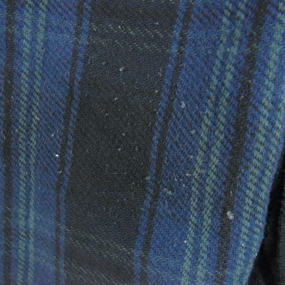 AVIREX アヴィレックス 6195140 US ARMY FLANNEL WORK SHIRT ミリタリーワッペン フランネル チェック ワークシャツ ブルー系 ブラック系 M【中古】