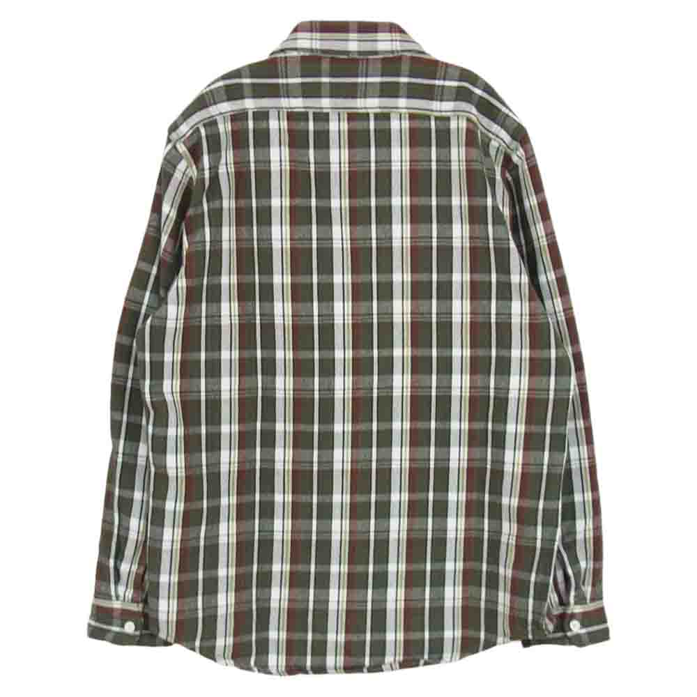 AVIREX アヴィレックス 6195127 FLANNEL WORK SHIRT デイリーウエア L/S コットン フランネル チェック ワークシャツ グリーン系 M【中古】