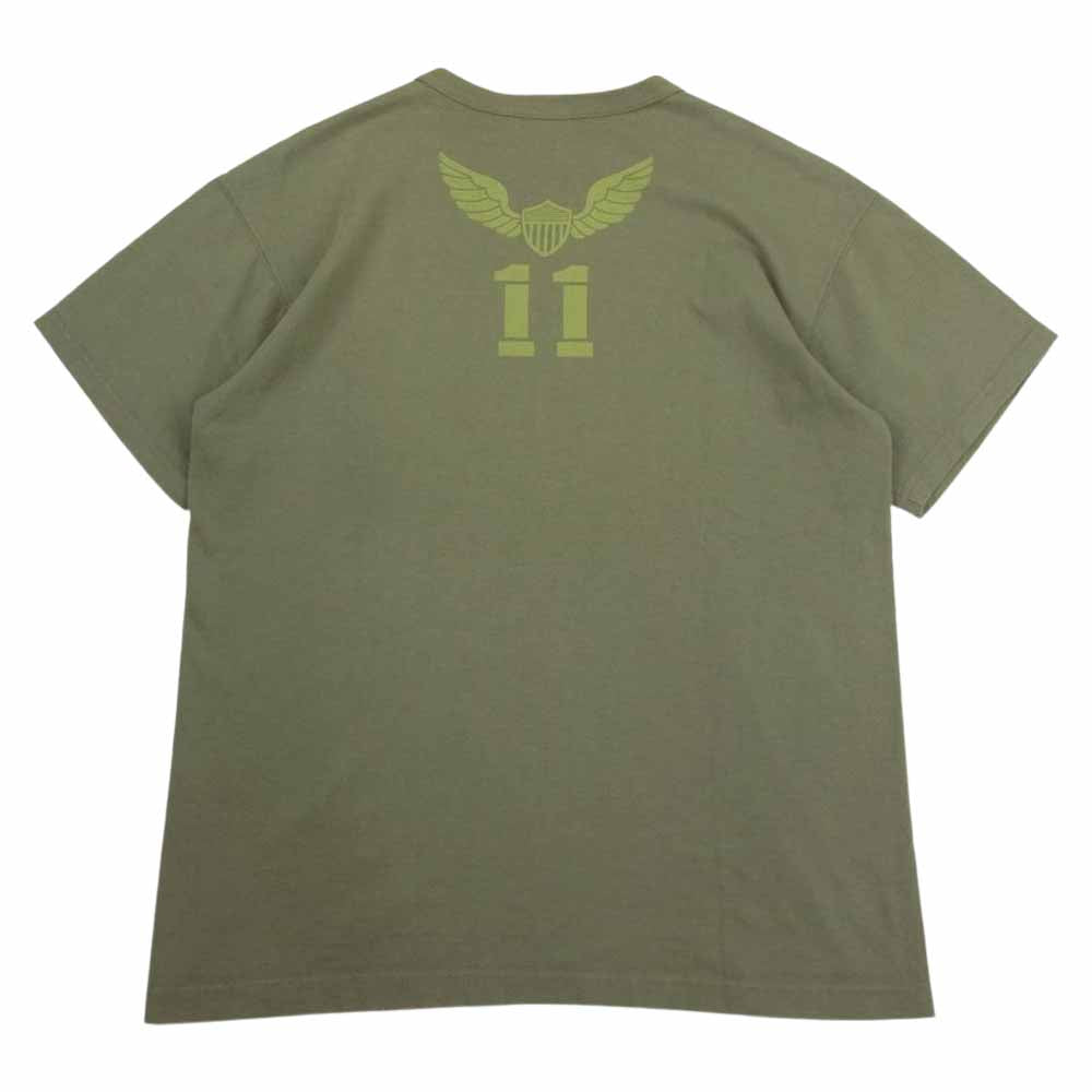 TOY'S McCOY トイズマッコイ TMC2104 HERE COMES THE MIGHTY MOUSE マイティーマウス プリント 半袖 Tシャツ カーキ系 M【中古】