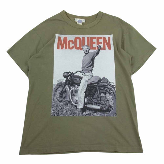 TOY'S McCOY トイズマッコイ TMC2108 McQUEEN TEE KING OF COOL スティーブマックィーン キングオブクール 半袖 Tシャツ カーキ系 M【中古】