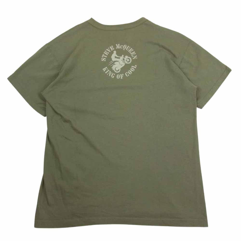 TOY'S McCOY トイズマッコイ TMC2108 McQUEEN TEE KING OF COOL スティーブマックィーン キングオブクール 半袖 Tシャツ カーキ系 M【中古】