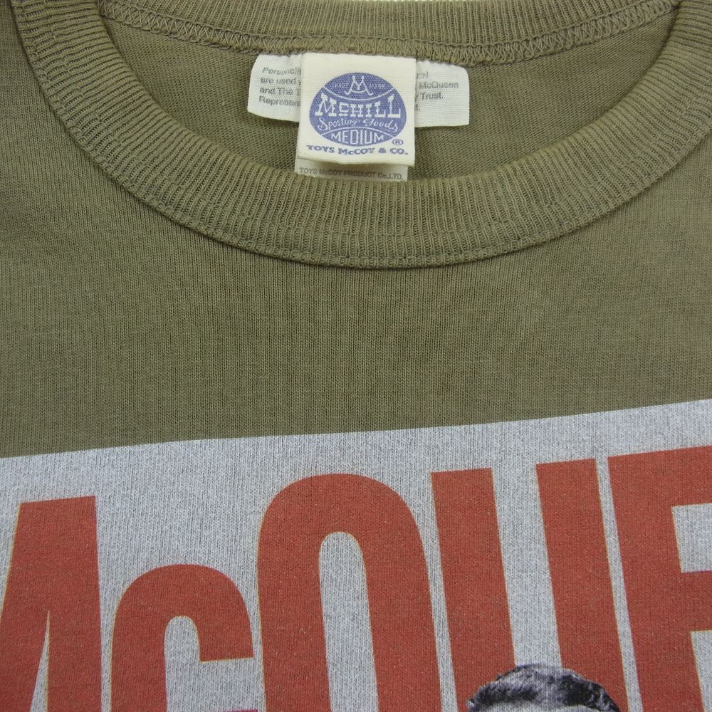 TOY'S McCOY トイズマッコイ TMC2108 McQUEEN TEE KING OF COOL スティーブマックィーン キングオブクール 半袖 Tシャツ カーキ系 M【中古】