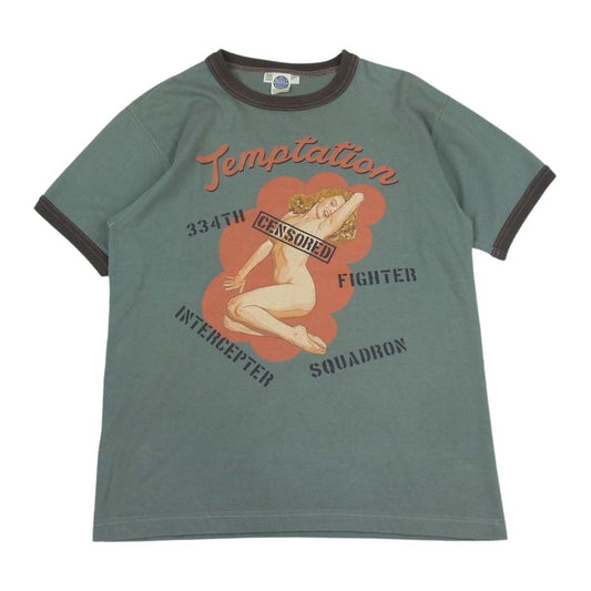 TOY'S McCOY トイズマッコイ TMC2112 MARILYN MONROE TEE Temptation マリリンモンロー テンプテーションプリント 半袖 Tシャツ カーキグリーン系 M【中古】