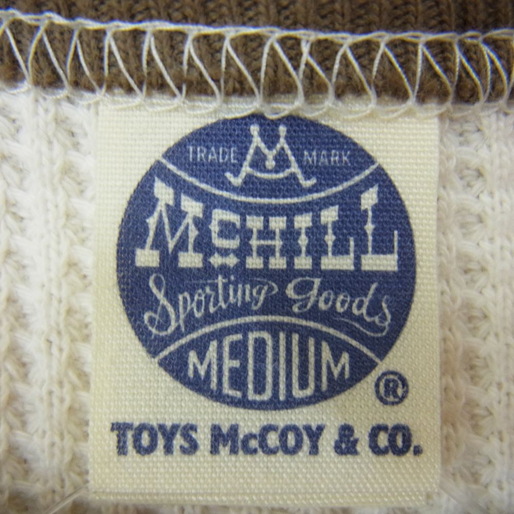 TOY'S McCOY トイズマッコイ TMC2152 BIG WAFFLE CREW NECK SHIRT WYVERNS ビッグ ワッフル クルーネック サーマル カットソー Tシャツ オフホワイト系 カーキ系 M【中古】