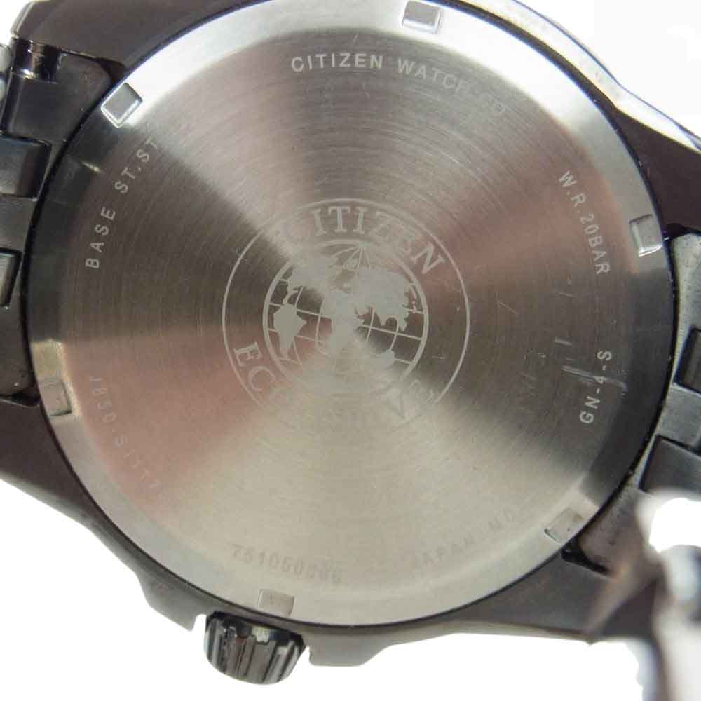 CITIZEN シチズン AW7047-54H 海外限定 PRT ECO DRIVE Stainless Steel Band エコドライブ パワーリザーブ ステンレススチール ウォッチ 腕時計 メタルブラック系【中古】