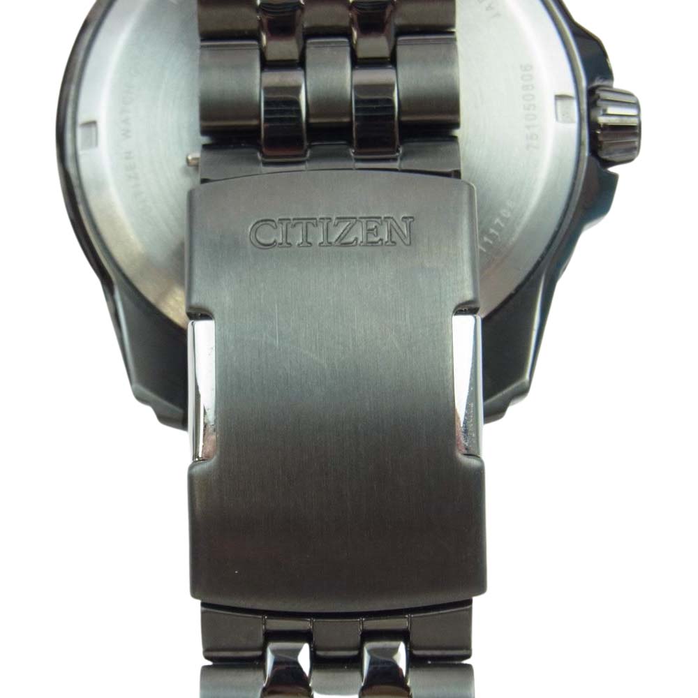 CITIZEN シチズン AW7047-54H 海外限定 PRT ECO DRIVE Stainless Steel Band エコドライブ パワーリザーブ ステンレススチール ウォッチ 腕時計 メタルブラック系【中古】