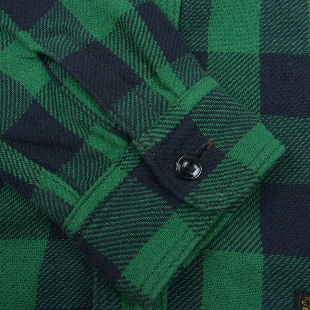 TOY'S McCOY トイズマッコイ TMS2107 McHILL OVERALLS マックヒルオーバーオール BUFFALO PLAID SHIRT JOMO 1938 バッファローチェック ネルシャツ グリーン系 14【中古】
