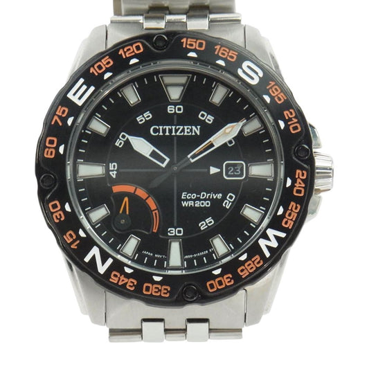 CITIZEN シチズン AW7048-51E 海外限定 ECO DRIVE エコドライブ パワーリザーブ シルバートーン ウォッチ 腕時計 シルバー系 ブラック系【中古】