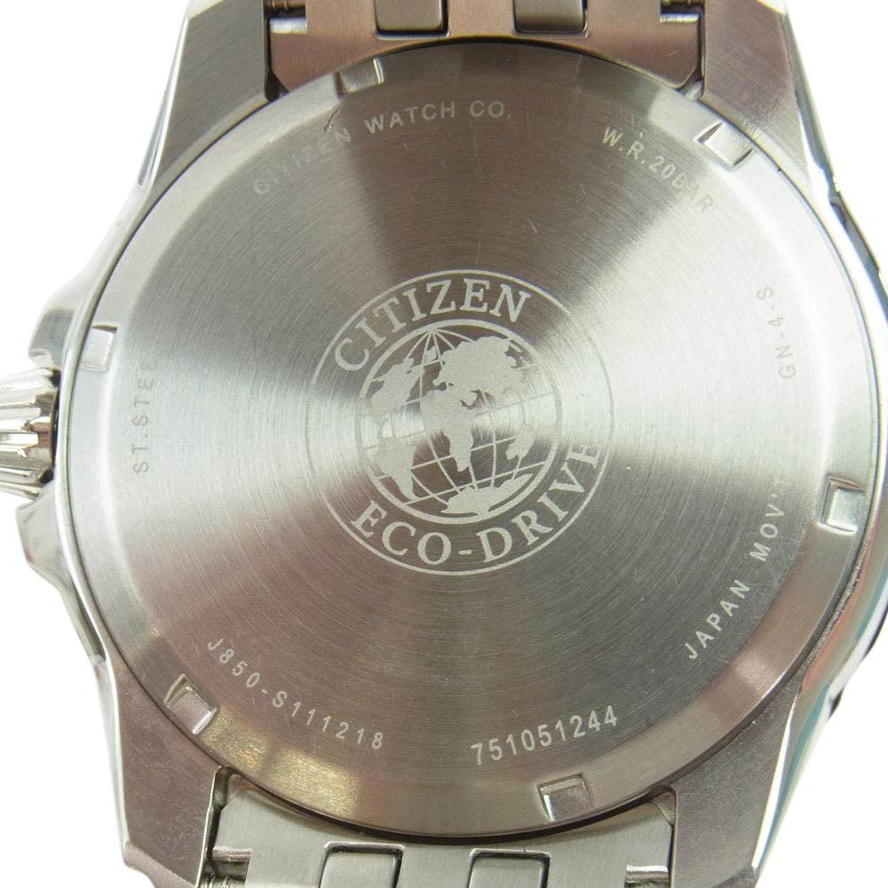 CITIZEN シチズン AW7048-51E 海外限定 ECO DRIVE エコドライブ パワーリザーブ シルバートーン ウォッチ 腕時計 シルバー系 ブラック系【中古】