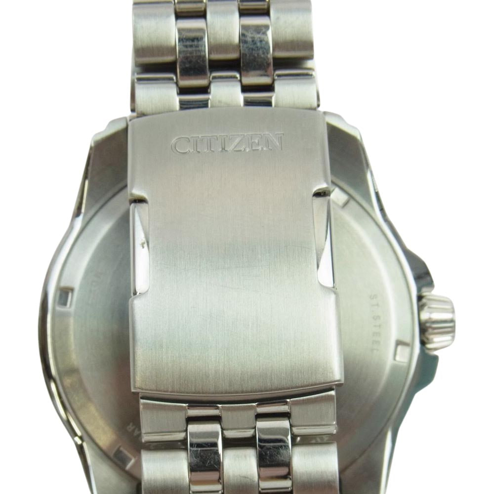 CITIZEN シチズン AW7048-51E 海外限定 ECO DRIVE エコドライブ パワーリザーブ シルバートーン ウォッチ 腕時計 シルバー系 ブラック系【中古】