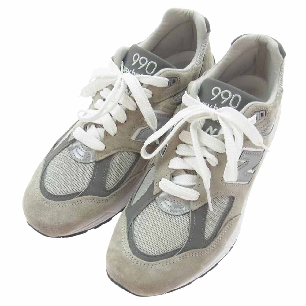 NEW BALANCE ニューバランス M990GY2 スエード ローカット スニーカー  チャコールグレー系 28cm【中古】