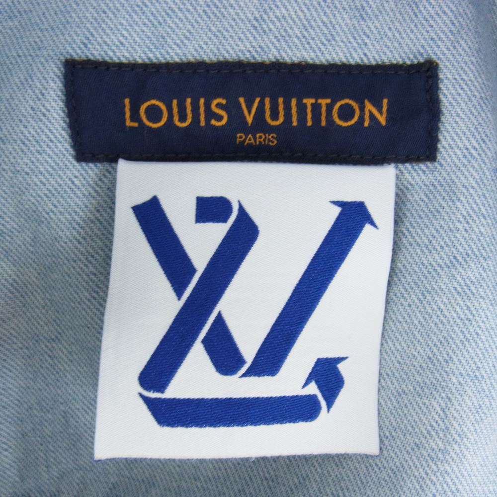 LOUIS VUITTON ルイ・ヴィトン 21ss HLS50W  DNA デニム ショートスリーブ 半袖 シャツ インディゴブルー系 L【中古】